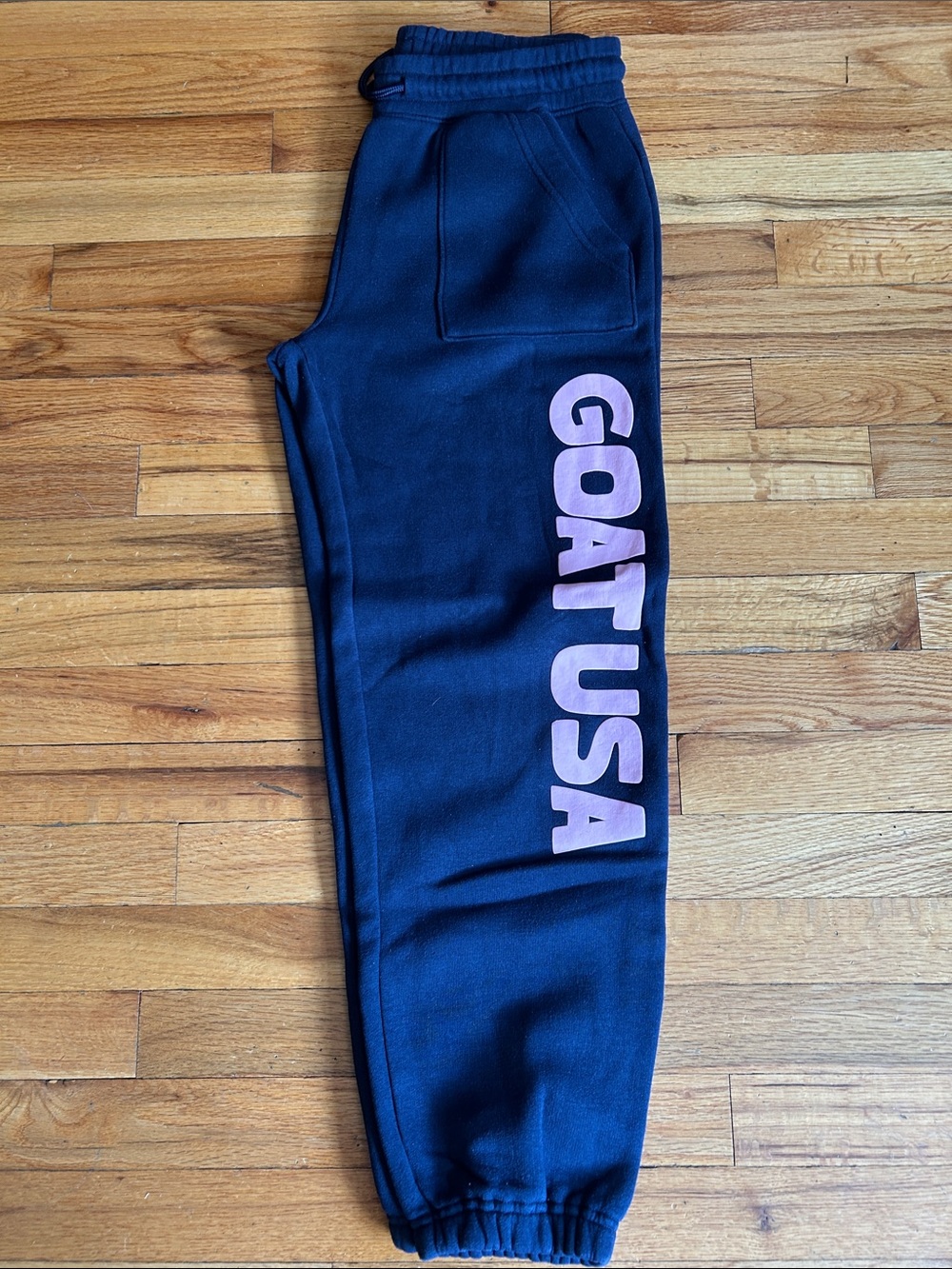 Goat USA Girl’s Navy Sweatpants with Pink Logo YXL